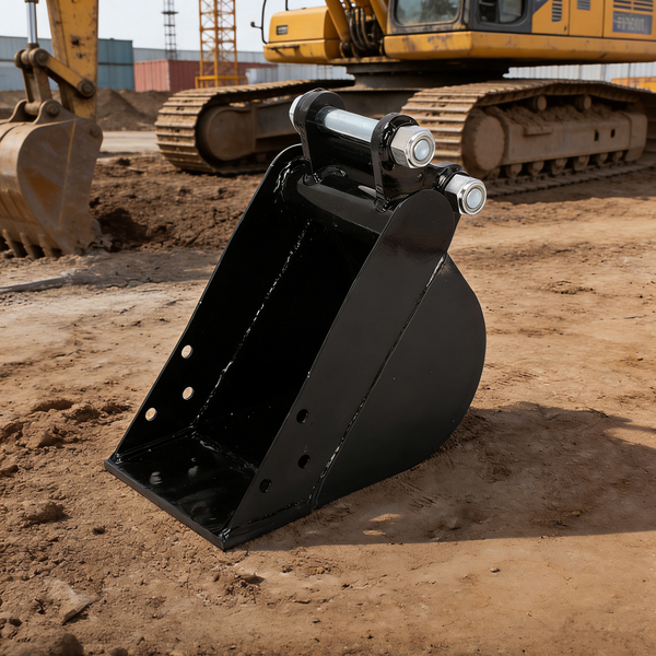 200mm Narrow Digging Bucket Mini Excavator Bucket Metal Trenching Digger w/ Pins