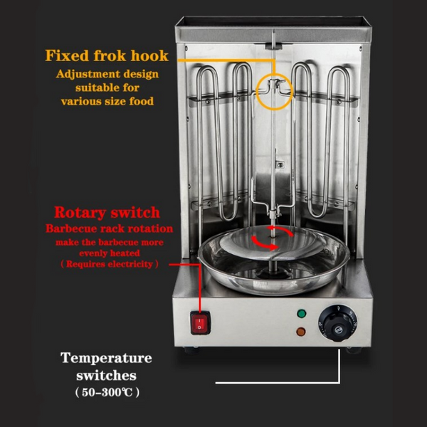 3KW Electric Doner Kebab Shawarma Grill Machine Tacos Pastor Gyros Rotisserie