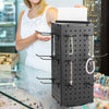 Metal Pegboard Display Rack Spinning Jewelry Earring Display Stand W/ 24x Hooks