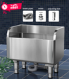 Commercial Mop Sink Stainless Steel Utility Sink Floor Mounted 45*41*55cm w/Leg