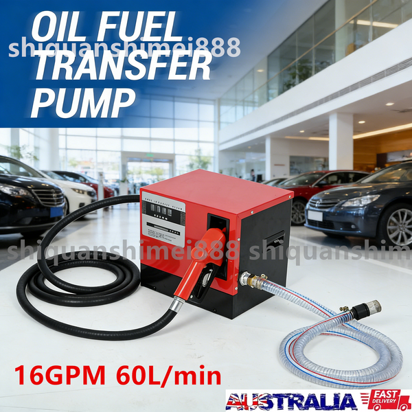 Fuel Pump Diesel Transfer Extractor Oil Electric Bowser Car 16GPM 60L/min Tool