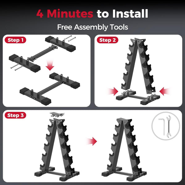 Dumbbell Rack Stand Only Weight Rack for Dumbbells Compact A-Frame Home Gym Use