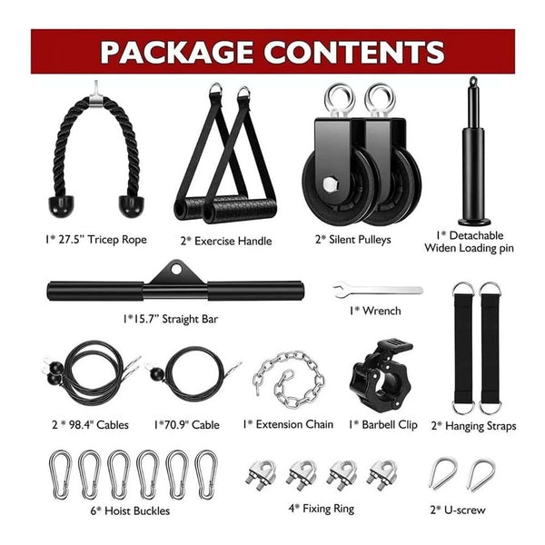 Pulley System Durable Cable Pulley Attachment for Home Gym Garage Gym Squat Rack