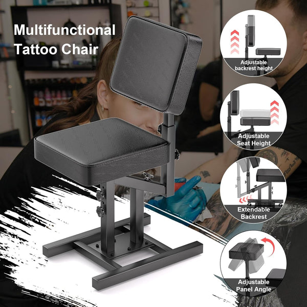 Adjustable Tattoo Chair Swivel Back Tattoo Armrest Stand Salon Beauty Chair