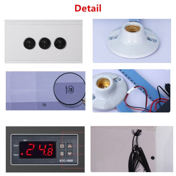 120x60x60cm Reptile Terrarium Constant Temperature Feeding Box Reptile Incubator