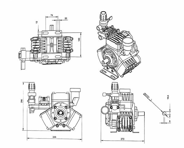 Agricultural Sprayer Pump Booster Pump 45 L/min 350 PSI Diaphragm Pump Kits AU