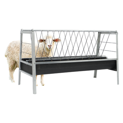 1.5M Feed Trough Goat Cattle Hay Grain Rubber Feeder Tray with Metal Bracket