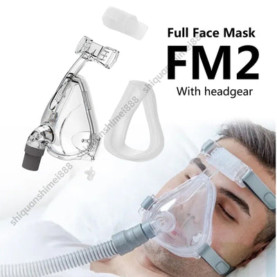 FM2 Full Face CPAP Mask for CPAP/APAP Machine Use Mask with Adjustable Headgear