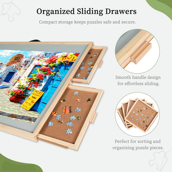 1500PCS Tilting Puzzle Board with 4 Drawers Cover Adjustable Jigsaw Puzzle Table