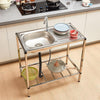 Portable Camping Kitchen Sink Single Bowl Sink Freestanding 31 x 17 x 30 Inch