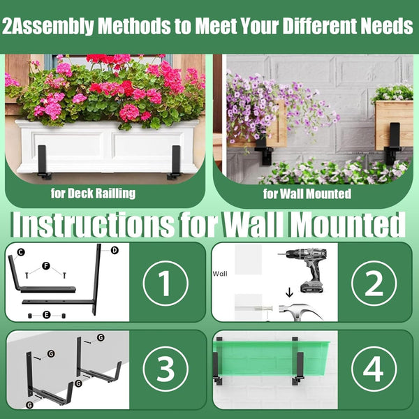 8Pcs Adjustable Flowerpot Holder Universal Heavy Duty Window Flower Box Brackets