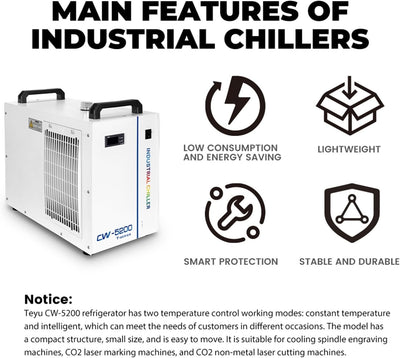 6L Industrial Water Chiller 0.81HP Water Cooling System for CO2 Laser Engraving
