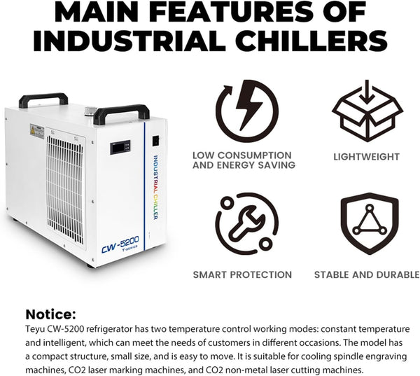 6L Industrial Water Chiller 0.81HP Water Cooling System for CO2 Laser Engraving