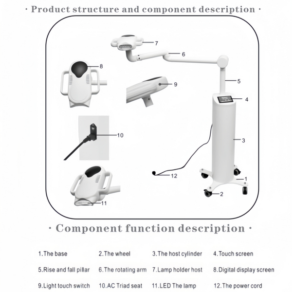 80W Lift Type Dental Cold Light Lamp Touch Screen Teeth Teeth Whitening Machine