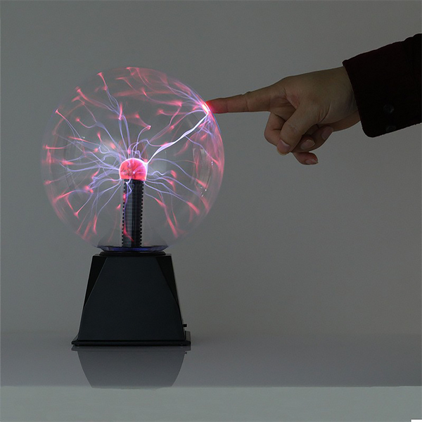 8" Plasma Ball Sensitive Red Light Globe Lamp Voice Control Night Light Gifts AU