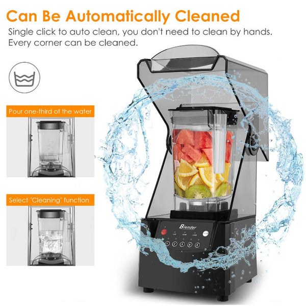 2L Commercial Blender Mixer W/ Cover Quiet Juicer Smoothie Mixer Food Processor