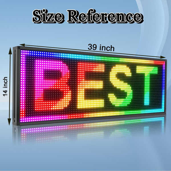 100x35cm WIFI Smart Programmable LED Sign Scrolling Display Board P10 Full Color