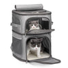 Double Compartment Pet Carrier Backpack for Small Cats and Dogs Cat Travel Bag