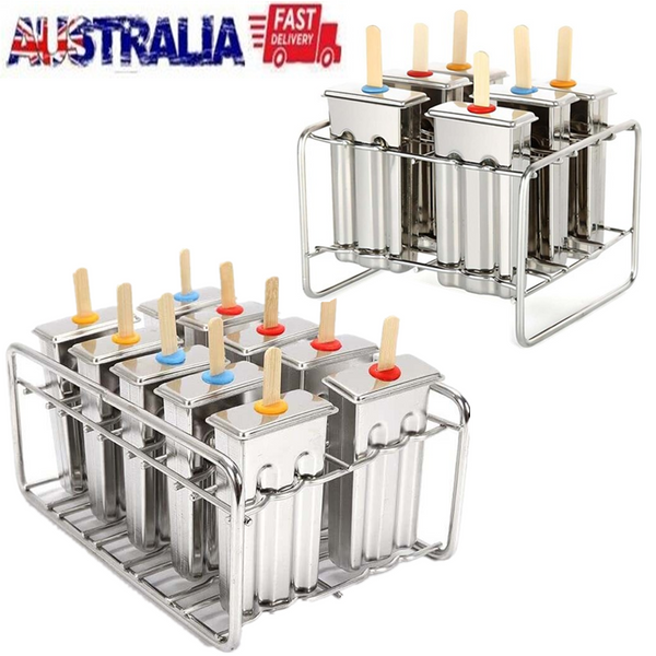 6pcs/10pcs Popsicle Molds Ice Lolly Mould Stainless Steel Ice Cream Holder Maker