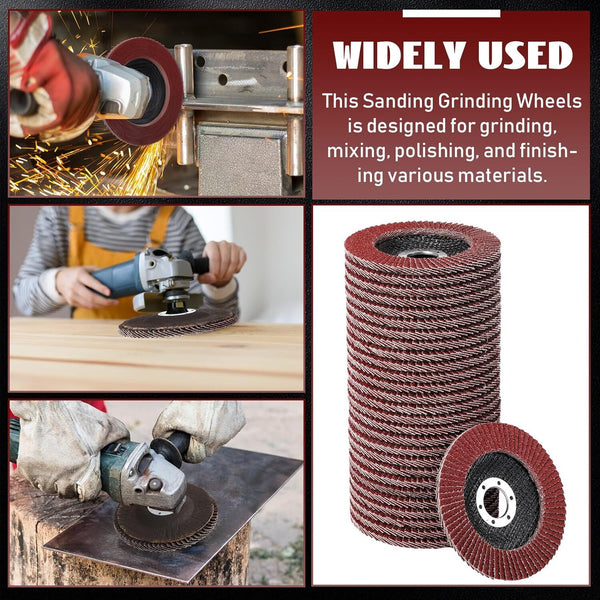 40/60/80/100/120 Grit Grinding Sanding 50 Pack Flap Discs for Angle Grinder AU