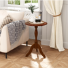 Wooden Side Table Round End 50cm Bedside Table Vintage Coffee Table Nightstand
