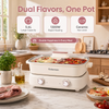 Electric Hot Pot Dual Sided with Divider Detachable Nonstick Shabu Hotpot Cooker
