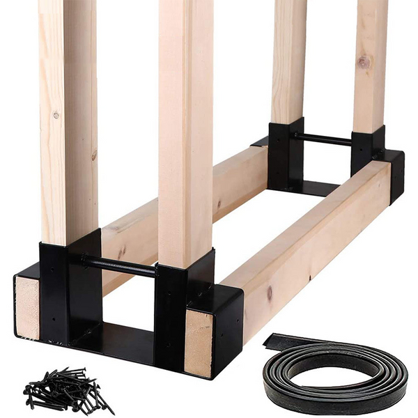 2x Sturdy Firewood Log Storage Rack Bracket Kit Adjustable length Indoor/Outdoor