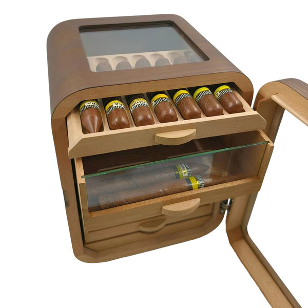 5 Tiers Cigar Humidor Cabinet 110 CT Cedar Wooden Cigar Box Digital Hygrometer