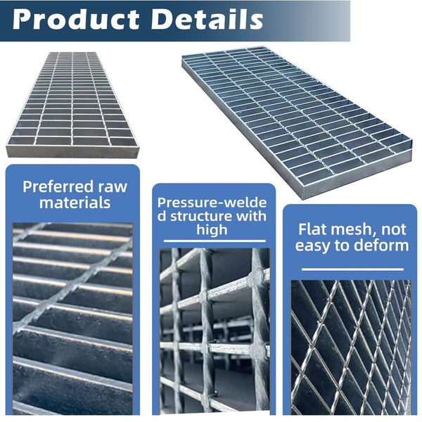 Galvanized Steel Drain Grate 50×50 CM Outdoor Drain Cover Heavy Duty for Yard AU