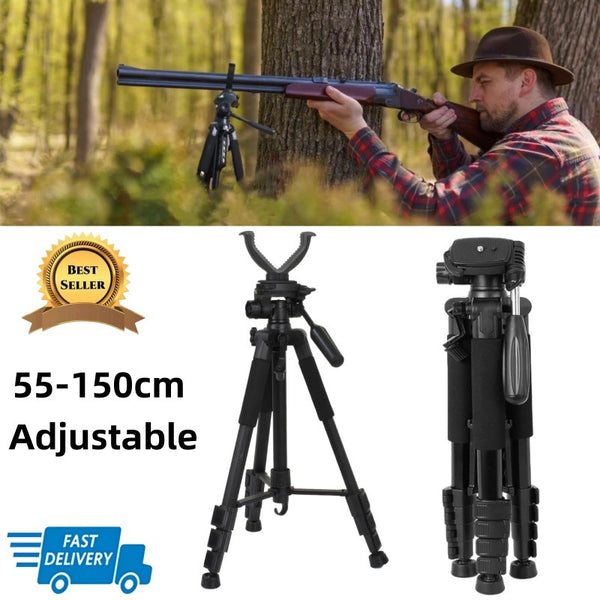 Rifle Gun Shooting Stick Tripod Rifle & Camera Steady Shot Hunting 1.5m Extend