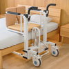 Hydraulic Patient Lift Transfer Chair Elderly Commode Wheelchair w/ Split Seat
