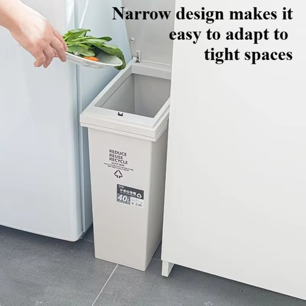 60L Removable Rubbish Bin 3 Compartment Trash Can Waste Rubbish Recycling