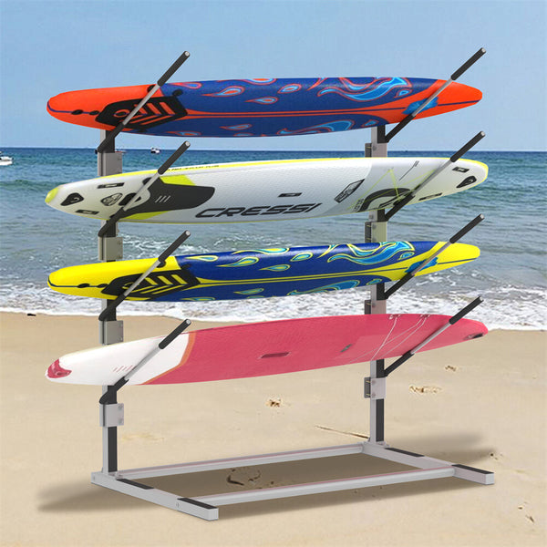 4-Boards Surfboard Storage Rack Surfboard Metal Rack for Kayak SUP Wakeboard