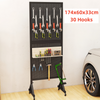 174cm Tall Metal Pegboard Display Rack Retail Display Rack w/ Wheels 30 Hooks AU