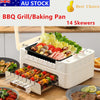 1000W Smokeless BBQ Grill Stove Auto Rotating Skewers Barbecue Grill Baking Pan