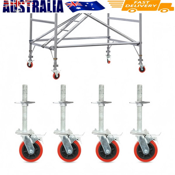 6 inch Rolling Scaffolding Wheels 4 Pack Scaffolding Caster Wheels with Brake AU