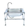 Commercial Floor Mop Sink with Drain Button Utility Sink Water Faucet Kits AU