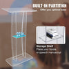 Transparent Acrylic Podium Stand Free Standing Church Pulpit for Speech Wedding