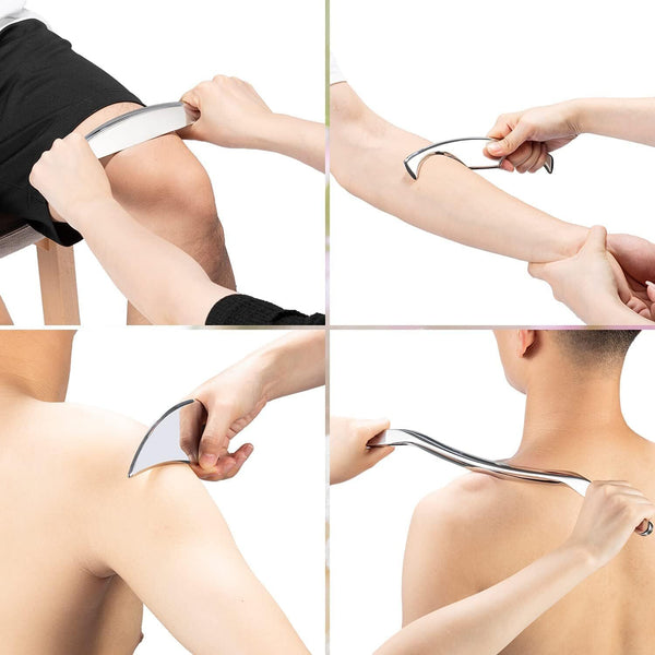 5pcs Gua Sha Scraping Massage Tool Stainless Steel Body Scraper with Storage Box
