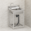 Stainless Steel Commercial Kitchen Sink Free Standing with Cold&Hot Water Faucet