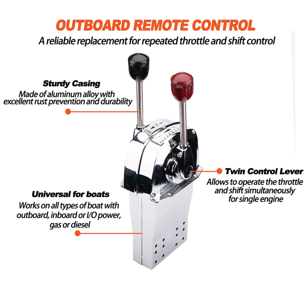 Boat Twin Lever Handle Engine Throttle Shift Control Lever for Single Engine AU