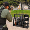 10-Slot Standing Rifle Gun Rack Shotgun Firearm Home Storage Display Wooden Rack