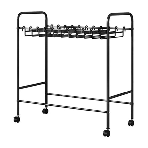 Pants Organizer Rack Trolley with 24 Double Hangers Rolling Trouser Metal Rack