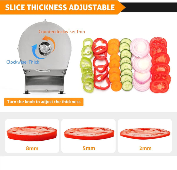 Electric Vegetable Slicer Commercial Fruit Slicing Machine Potato Slicer 0-10mm