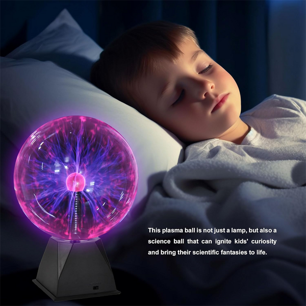 8" Plasma Ball Sensitive Red Light Globe Lamp Voice Control Night Light Gifts AU