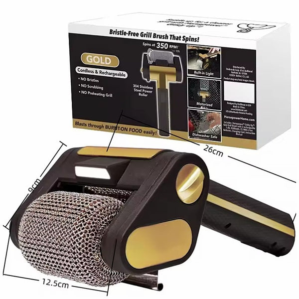 Rechargeable BBQ Cleaner Brush Stainless Steel Roller Electric Grill Cleaner