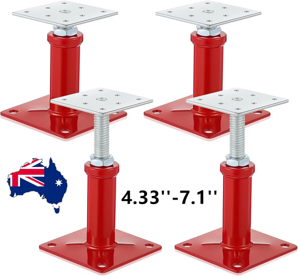 4 Pack House Jacks Floor Jack Post Leveling Screw Jack Adjustable 4.33''-7.1''
