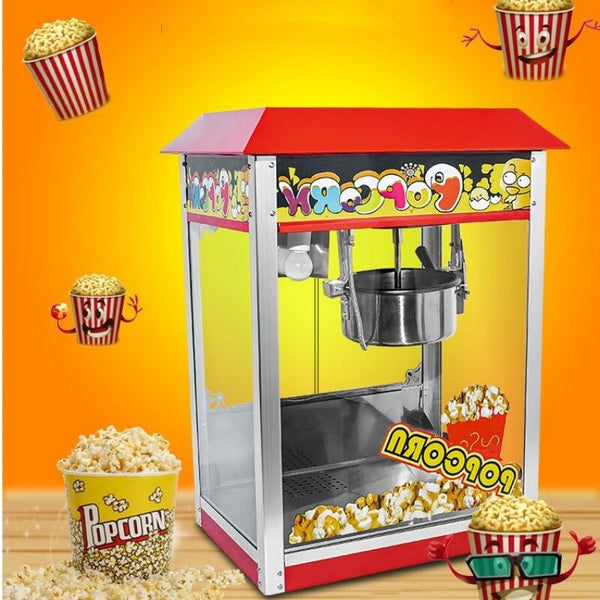 1400W Electric Popcorn Machine Theatre Commercial Popcorn Maker Popper Cooker