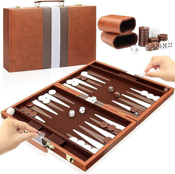 18 inch Premium Backgammon Board Game Set Large Classic Board Game Case Gifts