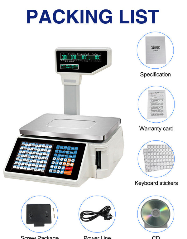 Electronic Barcode Scale Weight Scale Price Computing Supermarket Cashier Scale